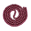 Baking Paint Pearlized Glass Pearl Round Bead Strands HY-Q330-8mm-14-2