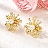 Brass Flower Stud Earrings EJEW-H171-05G-2
