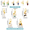 4 Sets 2 Style Natural Gemstone Heart & Enamel Dog Brass Bell Pendant Decorations HJEW-GA0001-39-2