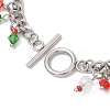 Christmas Series Alloy Enamel Charm Bracelets BJEW-TA00662-4