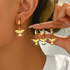 Metal Bird 201 Stainless Steel Hoop Earrings for Women Daily Versatile Jewelry SE6238-3-2