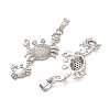 Brass Micro Pave Clear Cubic Zirconia Pendants CU-CBAFC45-01P-2