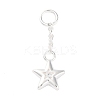 925 Sterling Silver Clear Cubic Zirconia Tassel Pendants STER-A032-04A-S-1