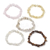 12 Constellation Natural Mixed Gemstone Chip Beaded Stretch Bracelets Sets for Women Men BJEW-JB10264-07-3
