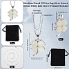 1Pc Natural Hetian White Jade Clover Pendant Necklace NJEW-BBC0001-21-2