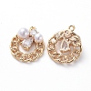 Brass Micro Pave Cubic Zirconia Pendants KK-E783-05G-1