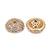 Apetalous Half Round/Dome Brass Micro Pave Cubic Zirconia Bead Caps X-ZIRC-D062-G-3