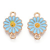 Zinc Alloy Enamel Sunflower Connector Charms X-ENAM-E011-01KCG-4