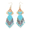 Angel Handmade Glass Seed Beads Dangle Earrings EJEW-MZ00538-01-2