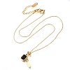 Ion Plating(IP) 304 Stainless Steel Pave Glass Boston Link Chain Rectangle Pendant Necklaces LS-NJEW-H037-04G-01-2