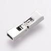 Tarnish Resistant 304 Stainless Steel Fold Over Clasps STAS-F122-48P-2