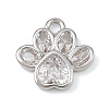 Brass Micro Pave Clear Cubic Zirconia Charms KK-G545-05P-1