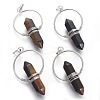 Natural & Synthetic Mixed Stone Big Double Terminated Pointed Pendants G-G771-A-2