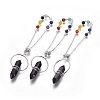 Chakra Natural Mixed Gemstone Pointed Dowsing Pendulums BJEW-L663-01-2