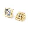 Brass Micro with Single Light Sky Blue Zirconia Beads KK-C051-31G-2