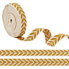about 10.5~11 yards Ethnic Style Polycotton Jacquard Leaf Ribbons OCOR-GO0001-15C-1