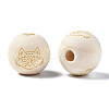 Unfinished Natural Wood European Beads WOOD-S045-150-4