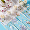 10 Yards 5 Colors Polycotton Embroidery Flower Lace Ribbon AJEW-CY0001-36-7