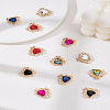 12Pcs 6 Colors Alloy Glass Cabochons FIND-LP0003-06-1