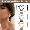 6Pcs 3 Colors Stainless Steel Hoop Earrings EJEW-BBC0001-88-2