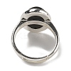 Natural Obsidian Oval Adjustable Rings RJEW-K371-07S-24-4