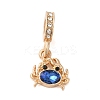 Rack Plating Alloy Rhinestone European Dangle Charms PALLOY-S189-38G-01-1