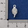 Brass Micro Pave Clear Cubic Zirconia Hollow Oval Connector Charms KK-A230-05A-S-3