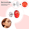 CHGCRAFT DIY Half Round with Tartan Pattern Stud Earrings Making Kit DIY-CA0003-66-5