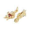 Brass Micro Pave Cubic Zirconia Pendants KK-C143-05G-2