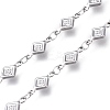 Tarnish Resistant 304 Stainless Steel Rhombus Link Chains CHS-P011-04P-2
