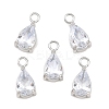 304 Stainless Steel Pave Cubic Zirconia Pendants STAS-P434-01P-1