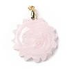 Natural Rose Quartz Pendants G-E043-01B-06G-2