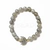 Natural & Synthetic Mixed Gemstone Moon and Star Beaded Stretch Bracelet for Women G-G997-C-3