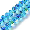 Transparent Electroplate Glass Beads Strands X-GLAA-Q099-C01-08-1-1