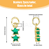 16PCS 8Colors Brass Cubic Zirconia Charms KK-DC0003-77-2