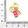 Brass Micro Pave Clear Cubic Zirconia European Dangle Charms KK-F904-08G-3
