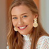 4 Pairs 4 Style Alloy Flat Round Dangle Stud Dangle Earrings for Women EJEW-AN0003-91-5