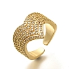 Rack Plating Brass Micro Pave Clear Cubic Zirconia Cuff Finger Rings for Women RJEW-M028-26G-2