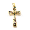 Rack Plating Brass Micro Pave Cubic Zirconia Pendants KK-L226-005G-05-1