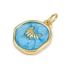 Brass Enamel Pendants KK-D424-24B-G-2