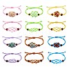 12Pcs Adjustable Braided Nylon Cord Macrame Pouch Bracelet Making AJEW-SW00010-04-1