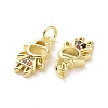 Brass Micro Pave Colorful Cubic Zirconia Pendants KK-E068-VF142-3