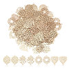 96Pcs 4 Styles Rack Plating Brass Filigree Connector Charms KK-CA0002-89-1