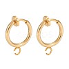 Brass Clip-on Hoop Earring Findings LS-KK-P102-01G-1