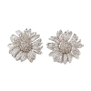 Flower Alloy Stud Earrings for Women EJEW-A112-08P-2