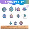 16Pcs 8 Style Eye Theme 304 Stainless Steel Rhinestone Pendants STAS-SZ0002-85MC-2
