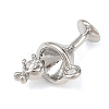 Brass Micro Pave Clear Cubic Zirconia Charms KK-G545-16P-2