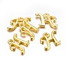 Golden Plated Alloy Letter Pendants PALLOY-J718-01G-H-2