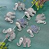 8Pcs 4 Colors Tibetan Style Alloy Rhinestone Big Pendants ALRI-FH0001-12-4