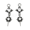 316 Surgical Stainless Steel Micro Pave Cubic Zirconia Pendants STAS-G349-03AS-02-1
